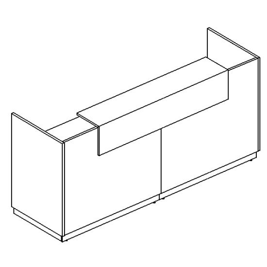 Стойка ресепшен прямая дуб шамони / дуб шамони / дуб шамони