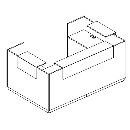 Стойка ресепшен П-образная дуб шамони / дуб шамони / дуб шамони