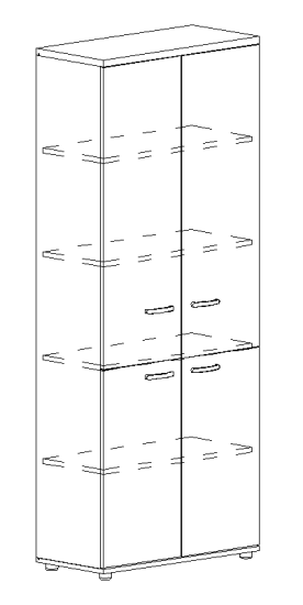 Шкаф для документов закрытый 4-х дверный белый премиум