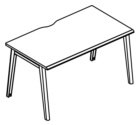 Стол рабочий на каркасе МТ (1 скос)  мокко премиум / белый, вставка мокко