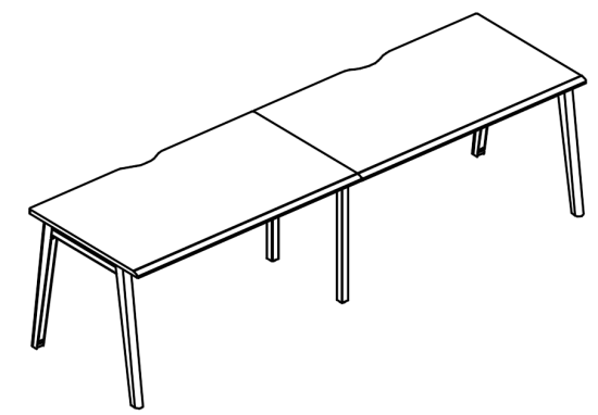 Рабочая станция на опоры МТ 1 скос (2х160)  мокко премиум / белый, вставка мокко